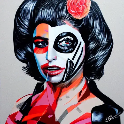 Prompt: portrait of Gaga-Vader hybrid by Sandra Chevrier