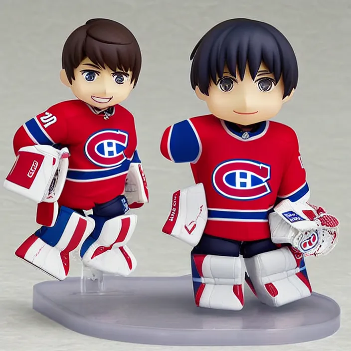 Image similar to Carey Price Goaltender, An anime Nendoroid of Carey Price, goalie Carey Price, number 31, Montreal Habs Canadiens figurine, detailed product photo