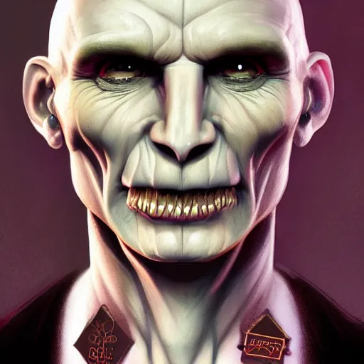 Image similar to lofi portait of the dark lord voldemort, Pixar style, by Tristan Eaton Stanley Artgerm and Tom Bagshaw.