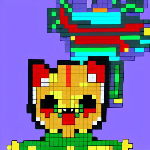 Image similar to cat with a cute face and rectange body, 8 - bit, cartoon, nyan cat, rainbow trail, in space, deviantart