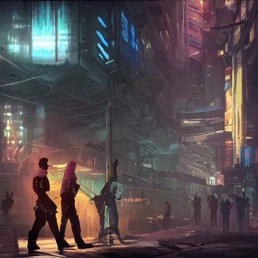 Image similar to rts cyberpunk destiny in an underground city. Atmospheric and ominous lighting by Joe McNally