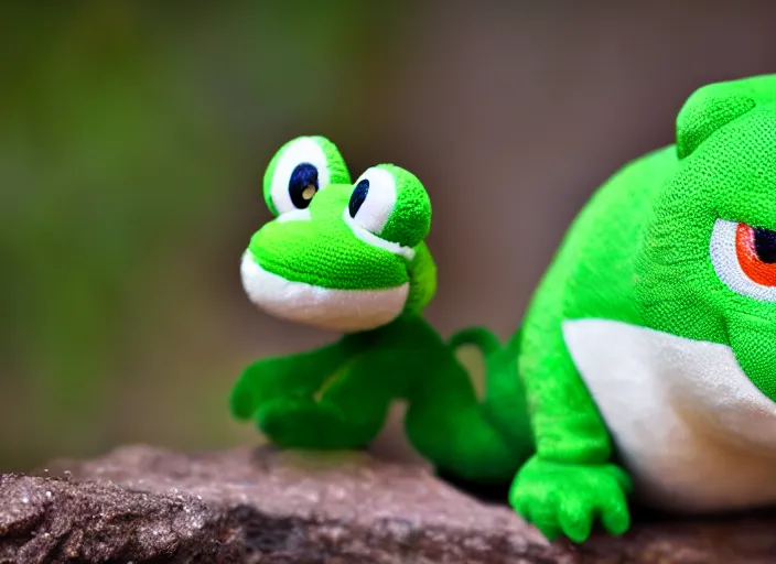 Image similar to national geographic wildlife photo of real life yoshi yoshi in real life in the wild, 8 k, 8 5 mm f 5. 6