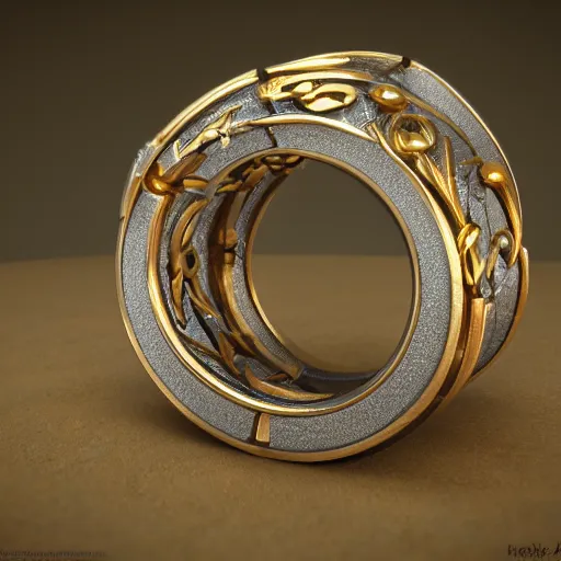 Prompt: the one wedding ring to rule them all, fantasy, d & d, 4 k, artstation