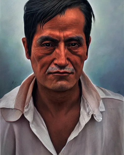 Image similar to portrait of a magical mexican man, art by denys tsiperko and bogdan rezunenko, hyperrealism