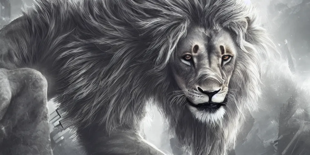 Image similar to Ultra realistic illustration of an lion cyborg, cyberpunk, sci-fi fantasy