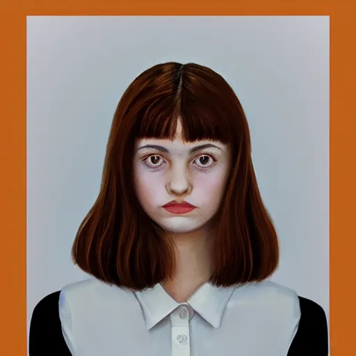 Image similar to https://s.mj.run/SVF9-OTU880 https://s.mj.run/a0ycXnB3Yno portrait of a welsh teenage girl with brown hair, glowing skin, delicate features, quiet beauty, amelie poulain, fantasy, intricate, elegant, dress shirt, highly detailed, digital painting, artstation, concept art, smooth, sharp focus, illustration, art by Krenz Cushart and Artem Demura and alphonse mucha