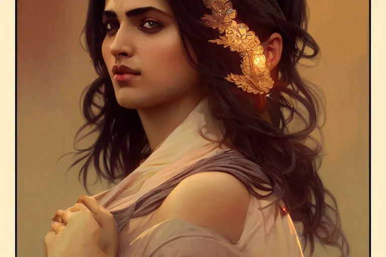 Image similar to Anxious good looking pale young Indian doctors smoking, portrait, elegant, intricate, digital painting, artstation, concept art, smooth, sharp focus, illustration, art by artgerm and greg rutkowski and alphonse mucha