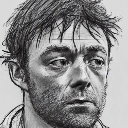 Prompt: a realistic yet scraggly portrait sketch of the side profile of a stern and sophisticated damon albarn, trending on artstation, intricate details, in the style of frank auerbach, in the style of sergio aragones, in the style of martin ansin, in the style of david aja, in the style of mattias adolfsson