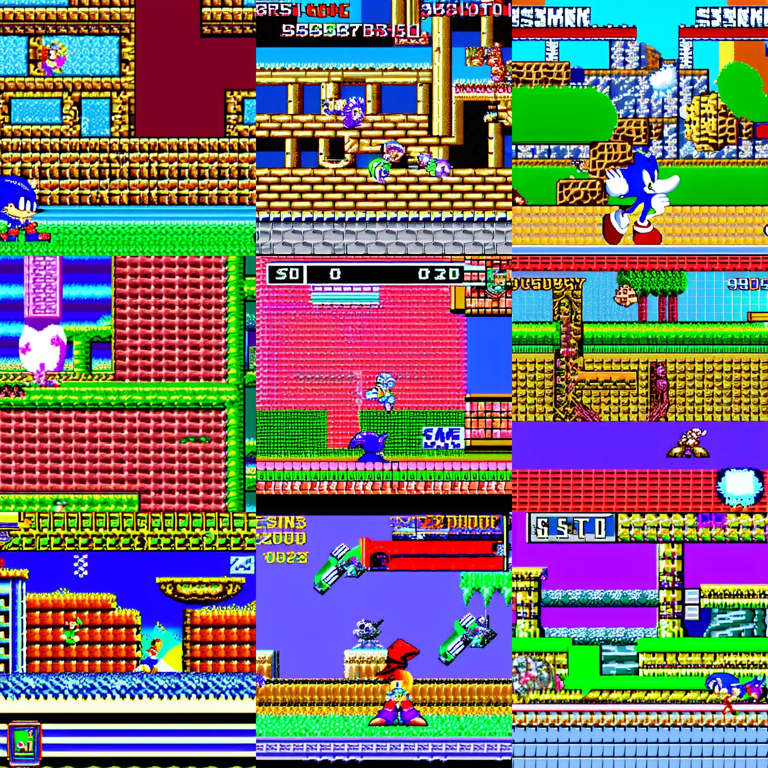 Prompt: a snes game screenshot, sonic game