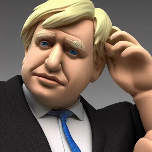 Image similar to Boris Johnson figurine, detailed product photo, high quality, soft, 3d render