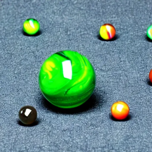 Image similar to aliens playing with marbles