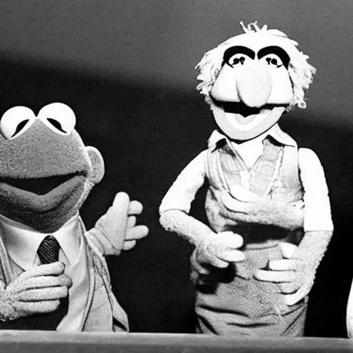 Image similar to muppets on nuremberg trial