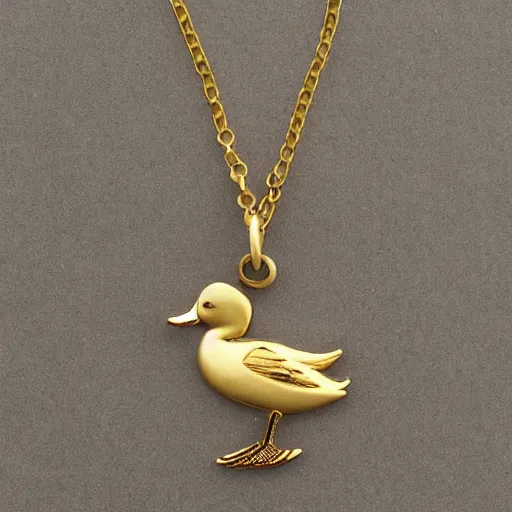 Image similar to gold necklace on a duck