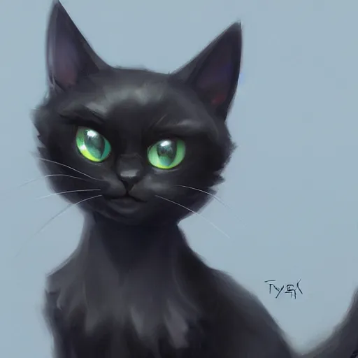 Image similar to of a cute black cat by tyler edlin