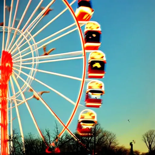 Image similar to !!! cat!!!, ( ferris wheel ), feline, sitting, riding, award winning photo