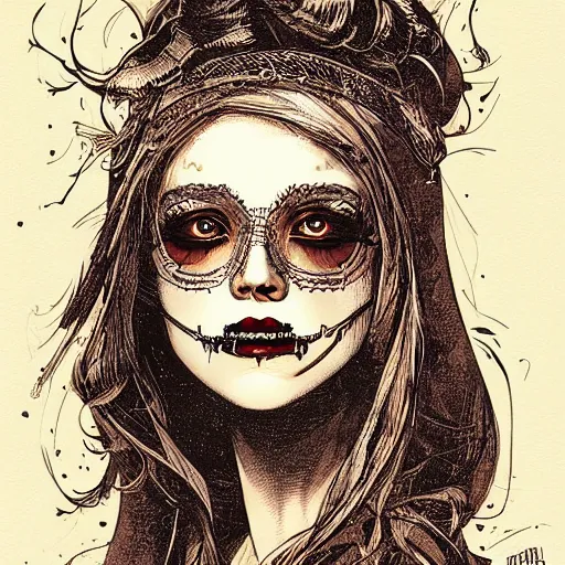 Image similar to portrait skull girl by petros afshar, da vinci, laurie greasley, jc leyendecker and singer sargent