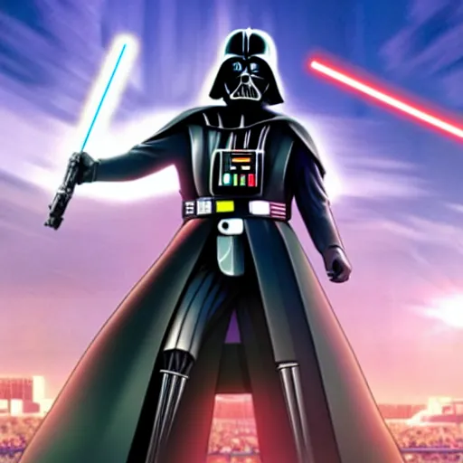 Image similar to Darth Vader in the anime Pokémon movie, film still