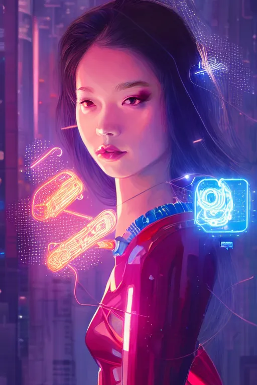 Image similar to portrait futuristic superheroine Girl with fire and sparkles, in future cyberpunk tokyo rooftop , ssci-fi, fantasy, intricate, very very beautiful, elegant, human anatomy, human structure, neon light, highly detailed, digital painting, artstation, concept art, smooth, sharp focus, illustration, art by tian zi and WLOP and alphonse mucha