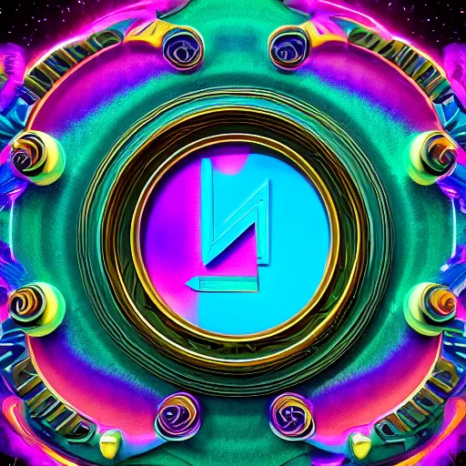 Image similar to a and w vaporwave logo, digital art, cosmic, 3 d high definition, trending on art station, photorealistic, high resolution, 8 k, octane, hyper detailed, insane details, intricate, elite, ornate, elegant trend, highly detailed and intricate, sharp focus, photography, unreal engine