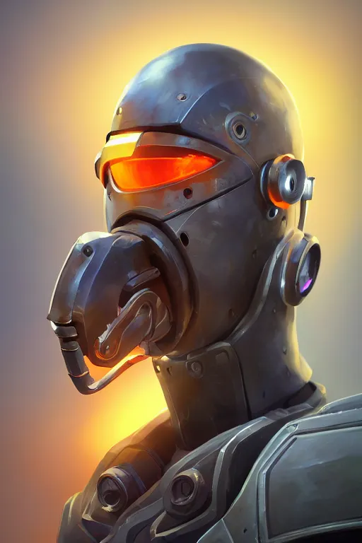 Image similar to epic mask helmet robot ninja portrait stylized as fornite style game design fanart by concept artist gervasio canda, behance hd by jesper ejsing, by rhads, makoto shinkai and lois van baarle, ilya kuvshinov, rossdraws global illumination radiating a glowing aura global illumination ray tracing hdr render in unreal engine 5