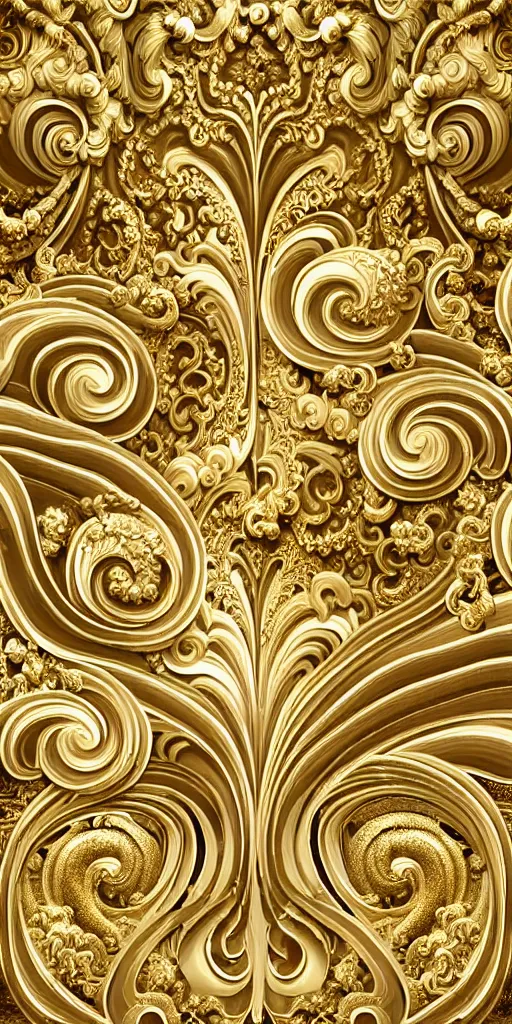 Prompt: the source of future growth dramatic, elaborate emotive Golden Baroque and Rococo styles to emphasise beauty as a transcendental, seamless pattern, symmetrical, large motifs, rainbow syrup splashing and flowing, Palace of Versailles, 8k image, supersharp, spirals and swirls in rococo style, medallions, white smoke, Gold silver black and rainbow colors, perfect symmetry, High Definition, photorealistic, masterpiece, 3D, no blur, sharp focus, photorealistic, insanely detailed and intricate, cinematic lighting, Octane render, epic scene, 8K