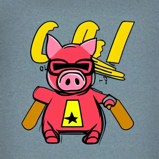 Image similar to pig superhero