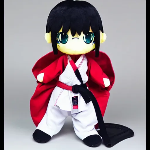 Prompt: cute fumo plush of a martial arts instructor, anime girl