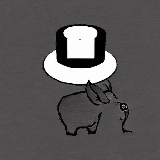 Image similar to “pig wearing a top hat”