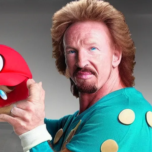 Prompt: Diamond Dallas Page in Mario outfit