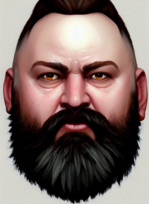 Image similar to a _ fantasy _ style _ portrait _ painting _ of white male short black hair chubby disconnected beard round face, rpg dnd oil _ painting _ unreal _ 5 _ daz. _ rpg _ portrait _ extremely _ detailed _ artgerm _ greg _ rutkowski _ greg