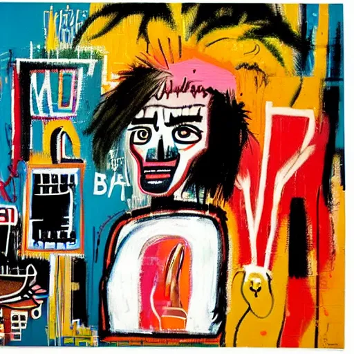 Prompt: a women that just had a job done in Miami fl by Kay brown and Jeaan-Michel Basquiat