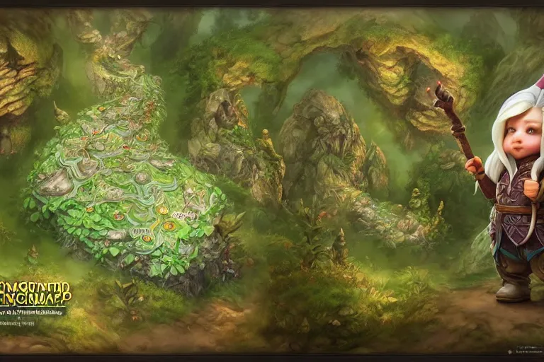 Image similar to legendary elegant gnome hold map and feel confuse in forest,, highly detailed, d & d, fantasy, highly detailed, digital painting, trending on artstation, concept art, sharp focus, illustration, global illumination, ray tracing, realistic shaded, art by artgerm and greg rutkowski and fuji choko and viktoria gavrilenko and hoang lap