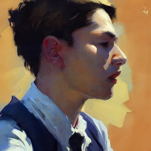 Image similar to greg manchess portrait of a very sad soup, medium shot, asymmetrical, profile picture, organic painting, sunny day, matte painting, bold shapes, hard edges, street art, trending on artstation, by huang guangjian and gil elvgren and sachin teng