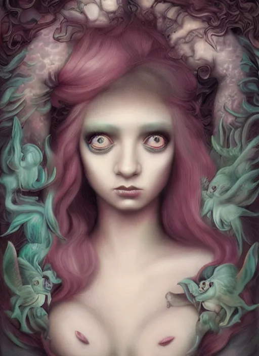 Image similar to pop surrealism, lowbrow art, realistic vin diesel painting, japanese street fashion, hyper realism, muted colours, rococo, natalie shau, loreta lux, tom bagshaw, mark ryden, trevor brown style,