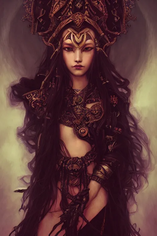 Prompt: full body dark fantasy portrait of ganondorf like blackpink lisa+smoky eyes+front face with light flowing hair, ultradetail face, art and illustration by tian zi and craig mullins and WLOP and alphonse mucha, fantasy, intricate complexity, human structure, human anatomy, fantasy character concept, watermark, blurry, hyperrealism 8k