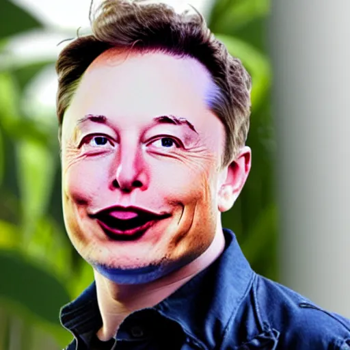 Prompt: face on elon musk on a monkey