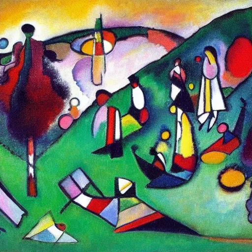 Prompt: a day on the green by kandinsky