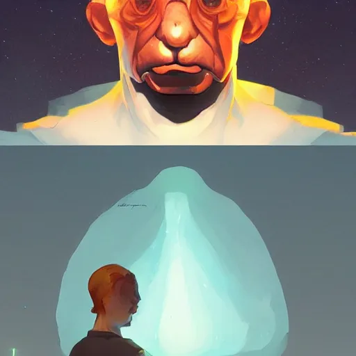 Image similar to face icon stylized minimalist the thing from another world 1 9 5 1, loftis, cory behance hd by jesper ejsing, by rhads, makoto shinkai and lois van baarle, ilya kuvshinov, rossdraws global illumination