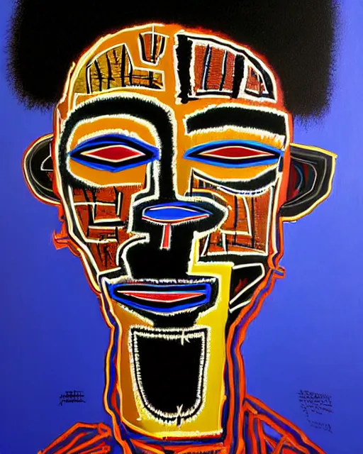 Image similar to A extremely ultra highly detailed majestic hi-res beautiful immaculate head and shoulders award winning painting stunning masterpiece of the face of a ultra highly detailed black African voodoo mask portrait by Jean-Michel Basquiat, 8k, high textures, ultra hyper sharp, insanely detailed and intricate, super detailed, 8k HDR ultra high quality, high detail, hyperrealistic, photorealistic, octane render, cinematic, high textures, hyper sharp, 4k insanely detailed and intricate, hypermaximalist, 8k, hyper realistic, super detailed, realistic, 4k HDR hyper realistic high