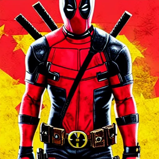 Prompt: Deadpool in red dead redemption 2 4K quality