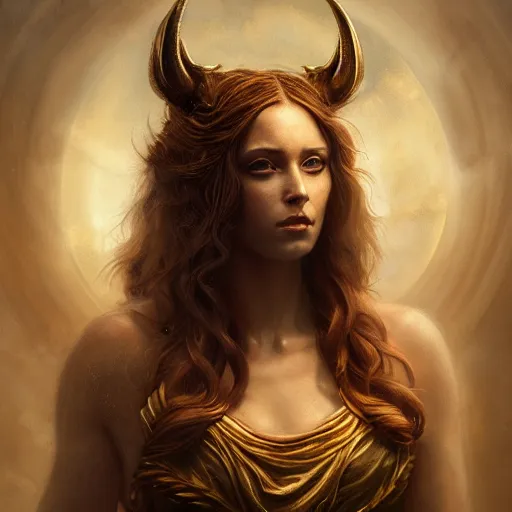 Image similar to majestic gracious regal seductive goddess artemis portrait, ancient greece, atmospheric lighting, painted, menacing, intricate, volumetric lighting, beautiful, rich deep colours masterpiece, golden hour, sharp focus, ultra detailed, by leesha hannigan, ross tran, thierry doizon, kai carpenter, ignacio fernandez rios