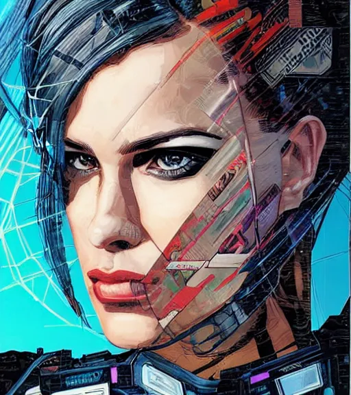 Image similar to portrait of an android, by MARVEL comics and Sandra Chevrier