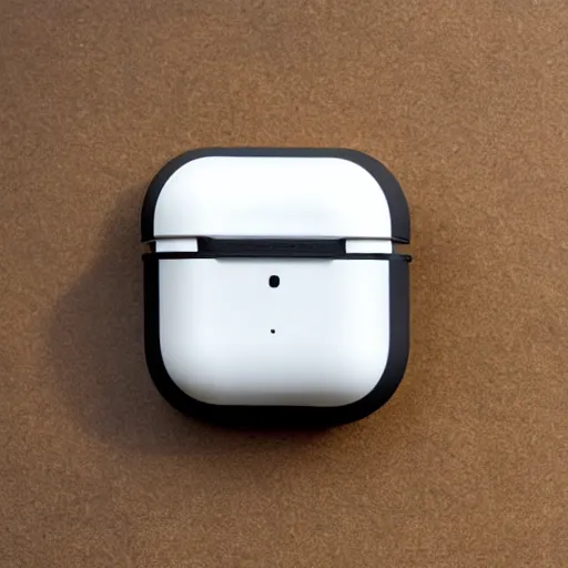 Image similar to black airpods pro case with marshmallow design on the case, studio, product photo