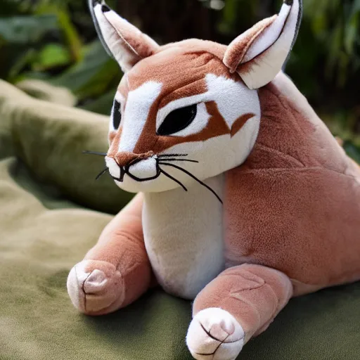 Image similar to soft plushie toy of a cute caracal