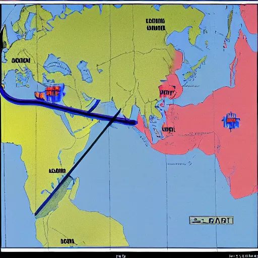 Image similar to general battle plan for the invasion of the soviet union in 1 9 4 0 the plan is mark with a blue line present the movement