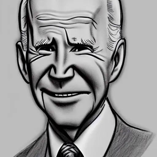 Image similar to milt kahl pencil sketch of joe biden