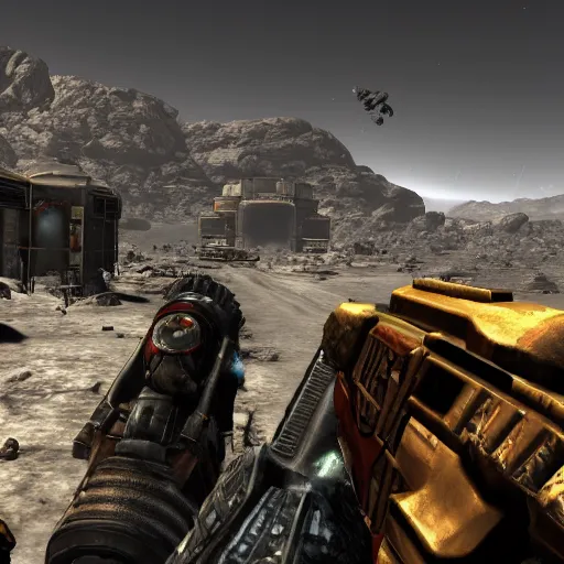 Image similar to Fallout New Vegas in outer space, in-game screenshot