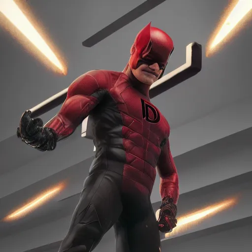 Image similar to detailed daredevil, octane, realistic lighting, trending on artstation