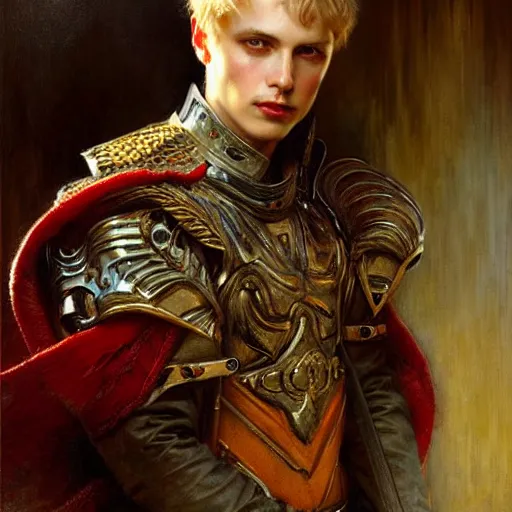 Prompt: attractive arthur pendragon. highly detailed painting by gaston bussiere, tom bagshaw, j. c. leyendecker