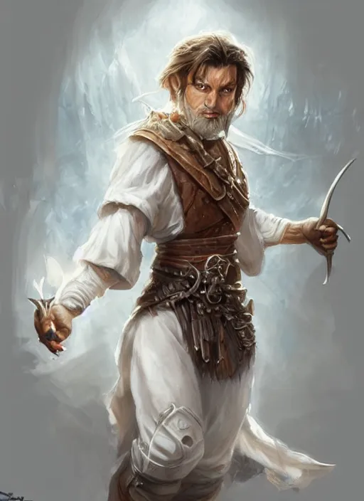 Prompt: commoner, white shirt, ultra detailed fantasy, dndbeyond, bright, colourful, realistic, dnd character portrait, full body, pathfinder, pinterest, art by ralph horsley, dnd, rpg, lotr game design fanart by concept art, behance hd, artstation, deviantart, hdr render in unreal engine 5